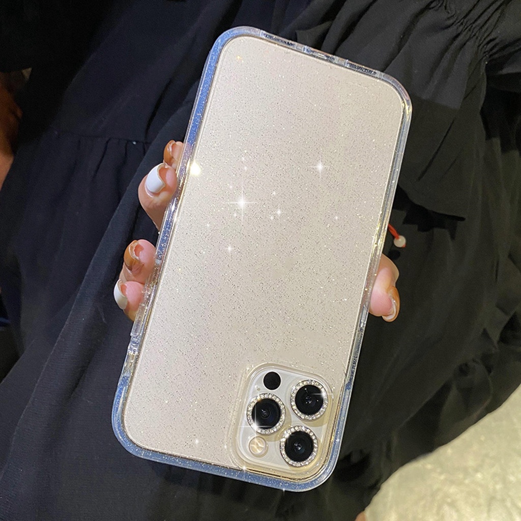 Soft Case TPU Transparan Glitter Untuk iPhone 13 Pro Max XR XS Max 8 + 7 Plus 11 12 Pro Max 12 13 Mini