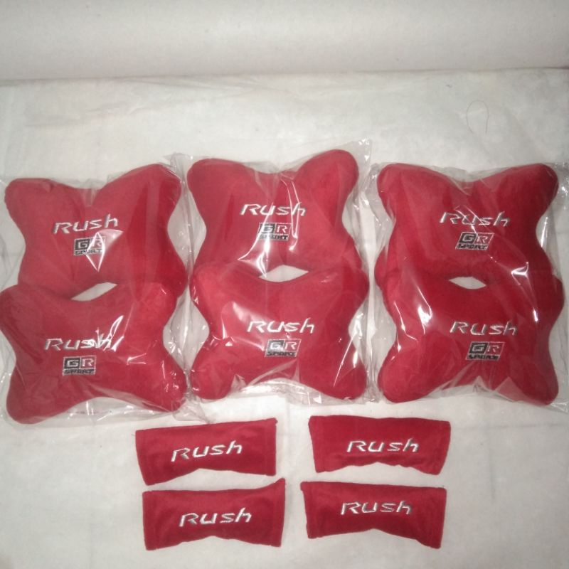 bantal mobil headrest car set  mobil rush gr sport