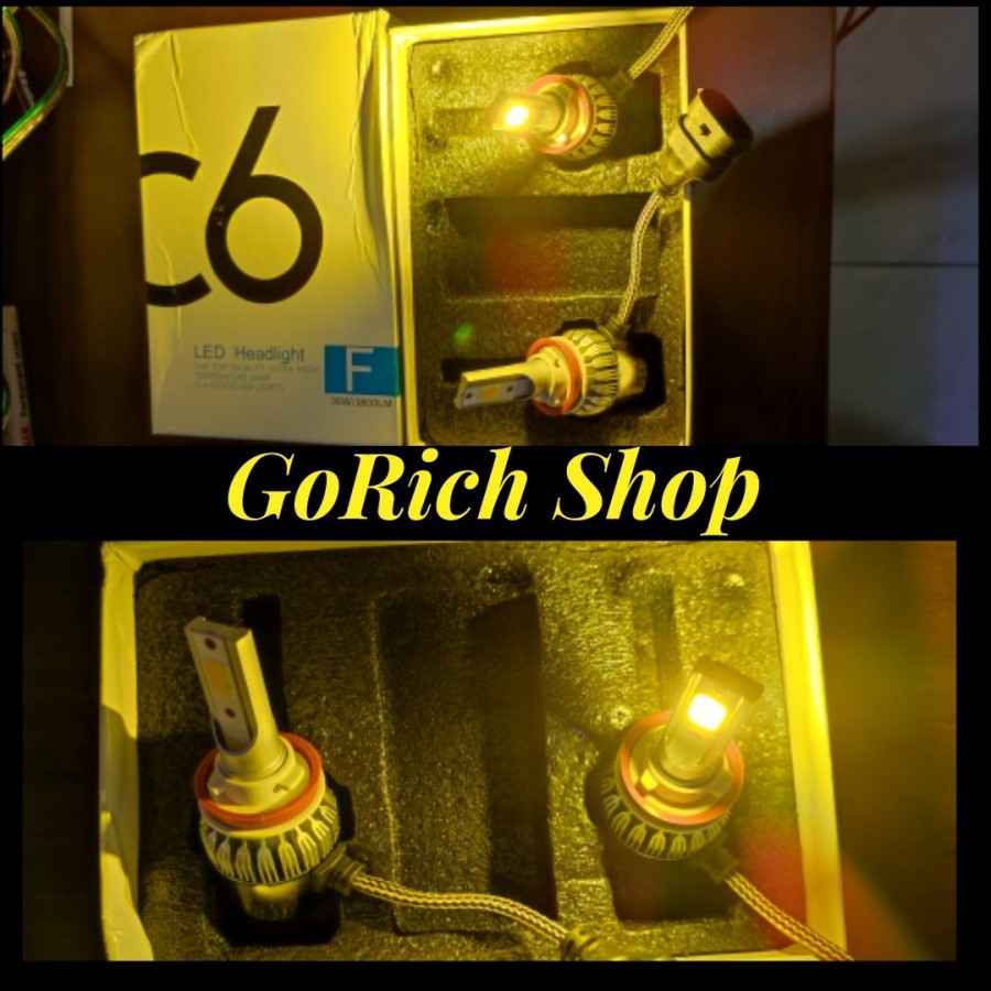 Led Foglamp Headlamp C6 H11, H8, H9 Yellow / Kuning