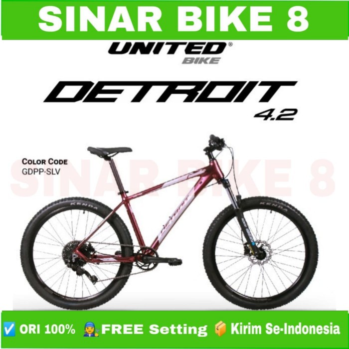 Sepeda Gunung Ukuran 27.5 Inch MTB UNITED DETROIT 4.2 Alloy 10 Speed Hidrolik