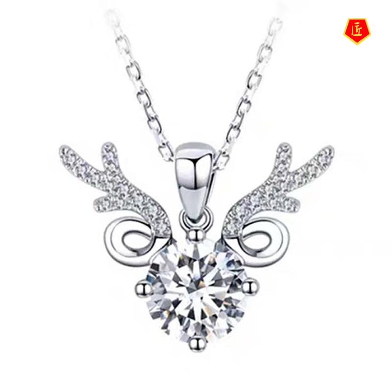 [Ready Stock]Pt950 Platinum Necklace Inlaid Zircon Pendant Affordable Luxury Fashion