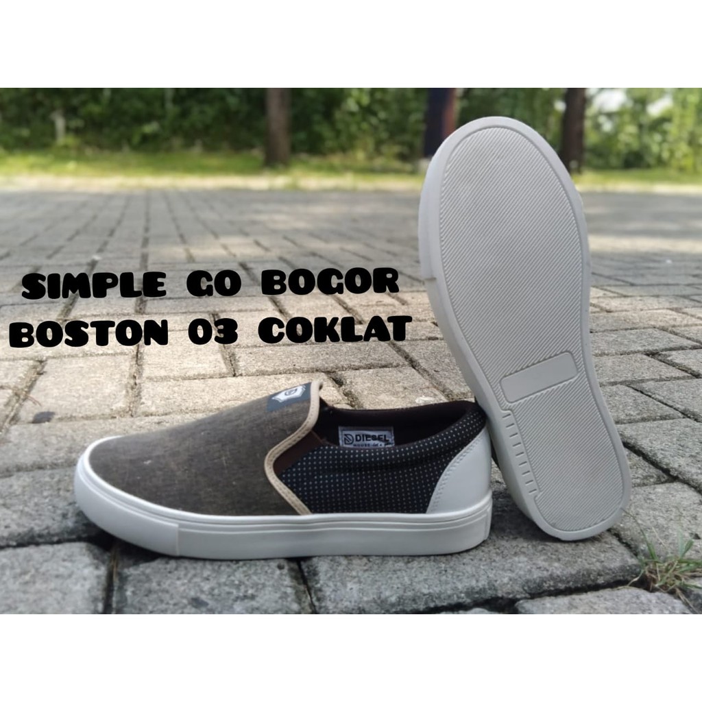 SEPATU SLIP ON PRIA BOSTON DIESEL 03 BAHAN KANVAS INJECT ANTI SELIP 38-43