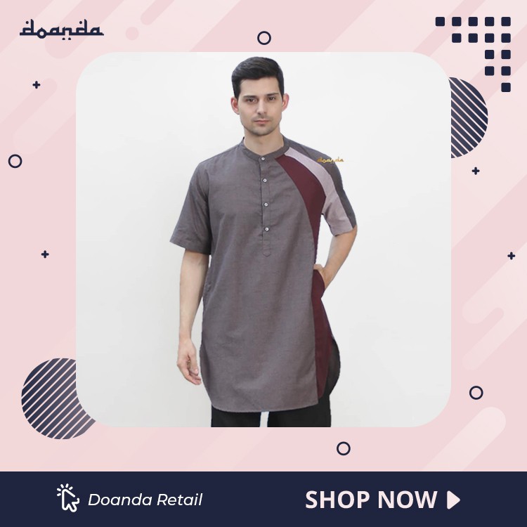 BAJU KOKO MUSLIM KURTA LENGAN PENDEK DOANDA A1065