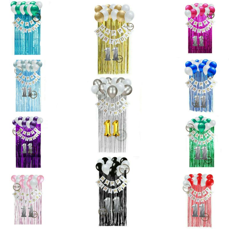 Paket Dekorasi Ulang Tahun / Set Ulang Tahun Putih / Paket Ulang Tahun / Paket Dekor Balon Ulang Tah