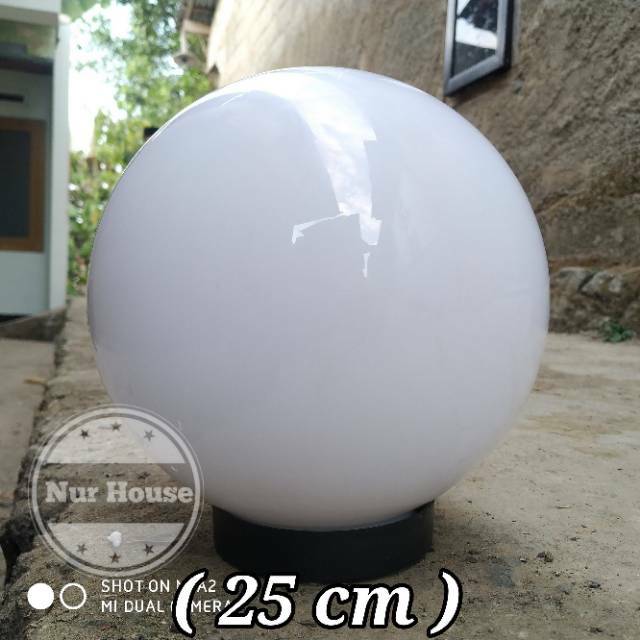 kap lampu  taman  bulat  10 inch meval TO2 lampu  pilar pagar 