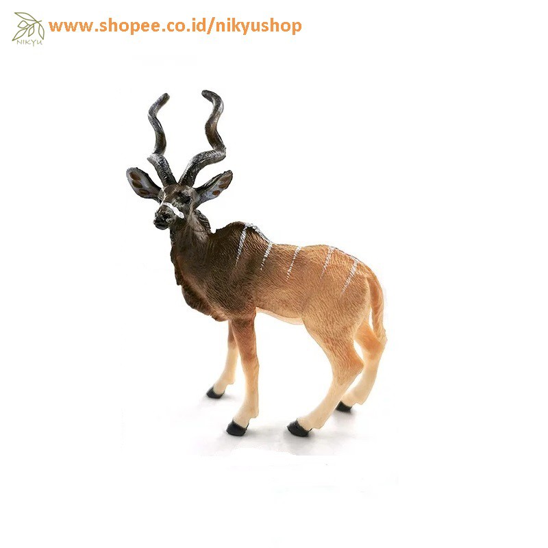 [Nikyushop] Mainan Hewan Pajangan Miniatur Rusa Animal Figure Antelope Greater Kudu