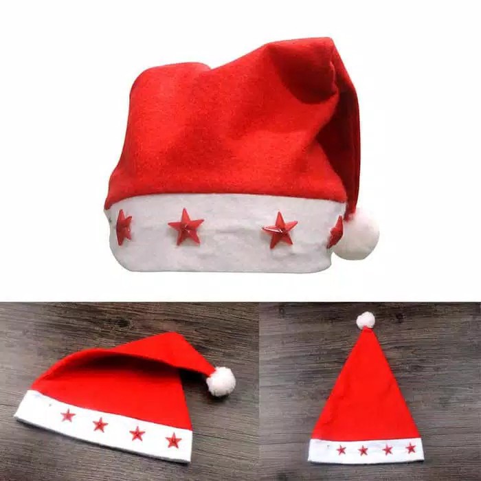 Topi Natal LED Bando Natal Bintang Dewasa Dan Anak All Size Motif Santa Claus Sinterklas Merry Christmas Hat