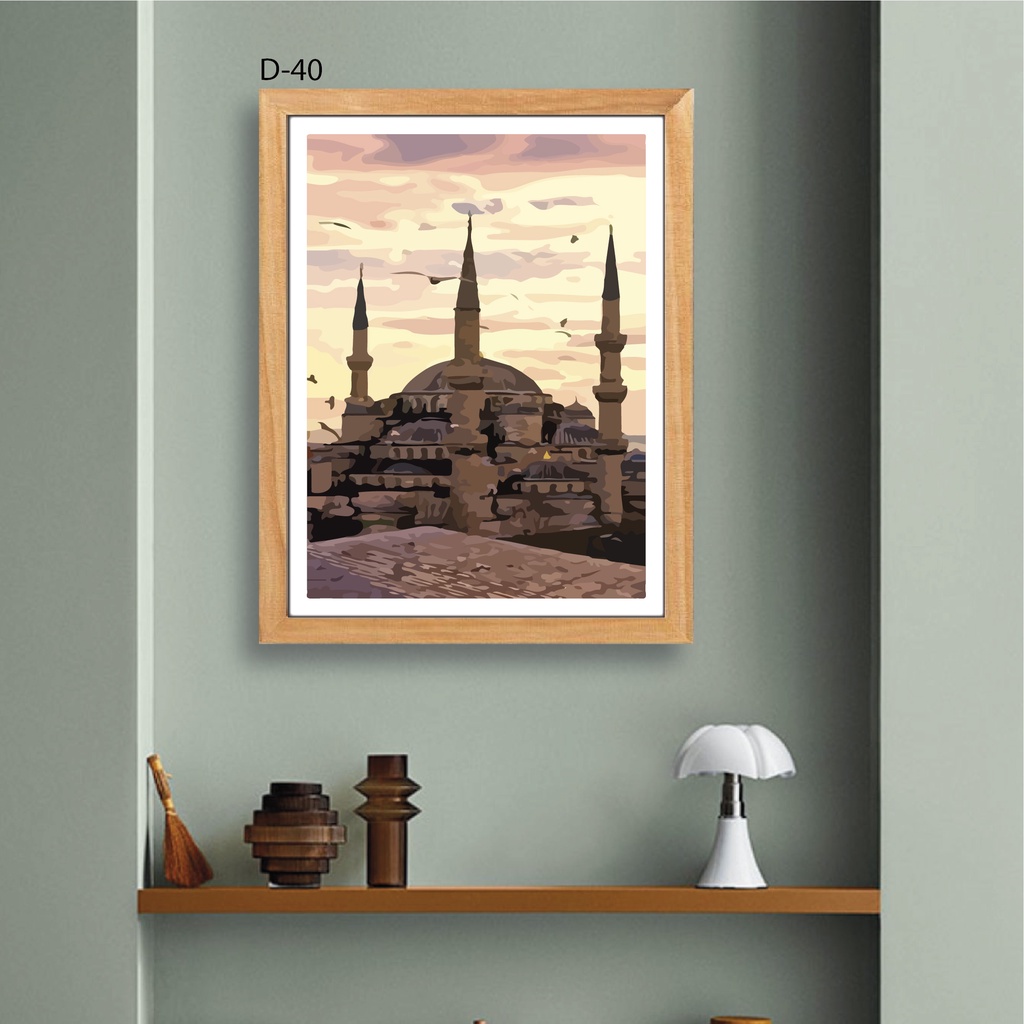 Pajangan Foto Bingkai Kayu UK 30x40 Hiasan Dinding Bingkai Islami Masjid Nabawi