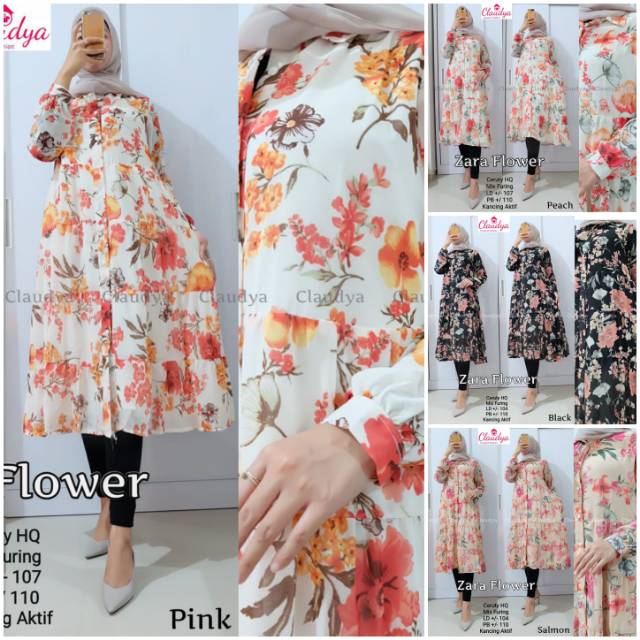 zara flower tunik