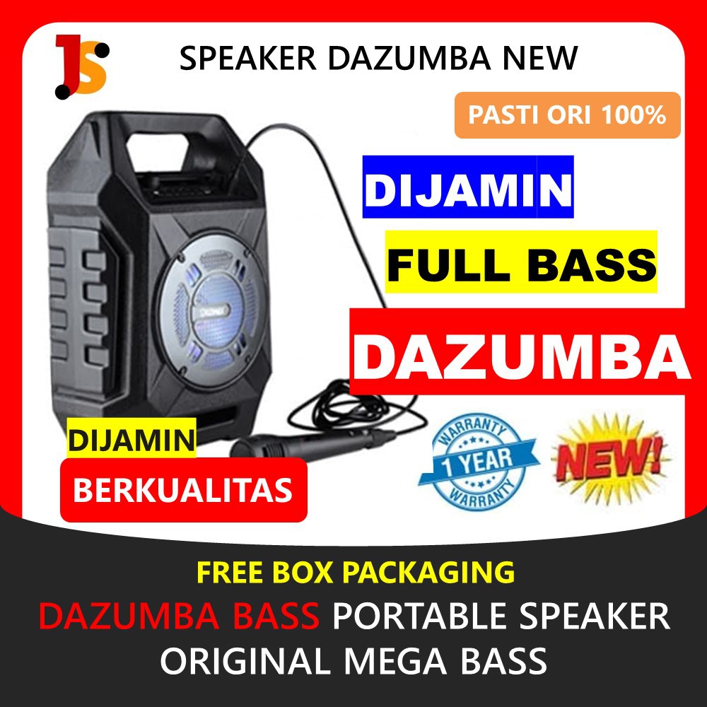 SPEAKER DAZUMBA KARAOKE BLUETOOTH PORTABLE BASS SPIKER BLUTOOTH SEPIKER BLUTUT SPEKER AKTIF JS67