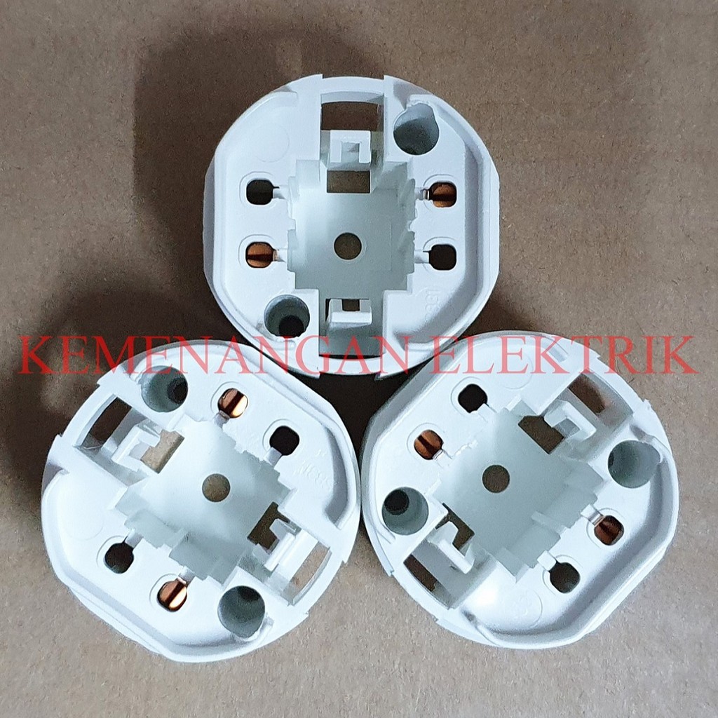 FITTING LAMPU PLC 2 PIN TUSUK / FITING SOCKET LAMPU PLC 2P 2PIN