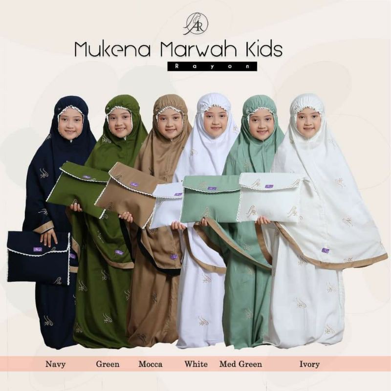 Terlaris Mukena anak mukenah Marwah Kids rayon ArRafi ORI terbaru cantik mukena Bali bordir adem