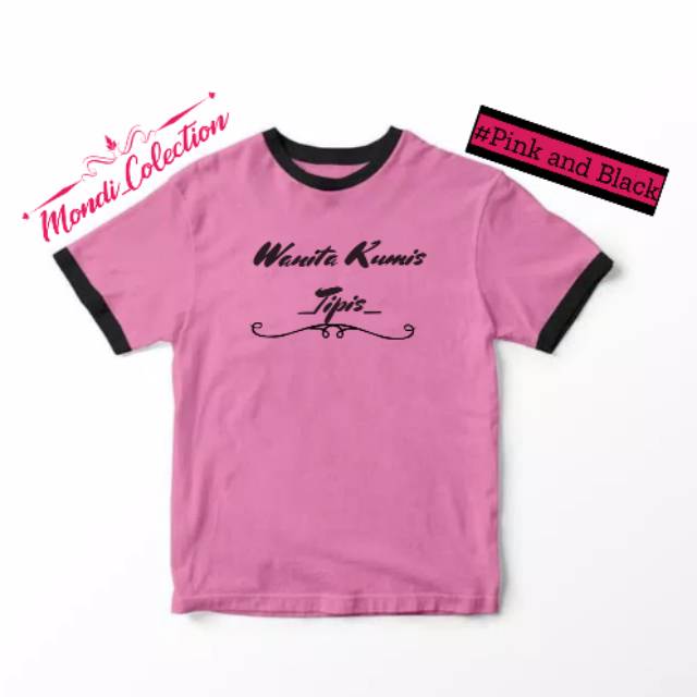 KAOS T-shirt lengan pendek motif wanita kumis tipis