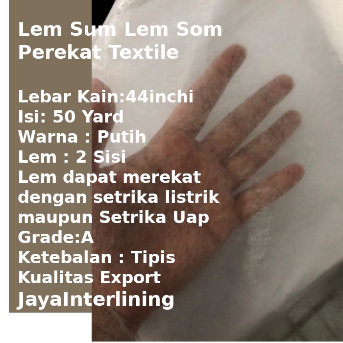 Kain Lem Som Sum Perekat Textile Lem2 sisi Grosir 50 yard