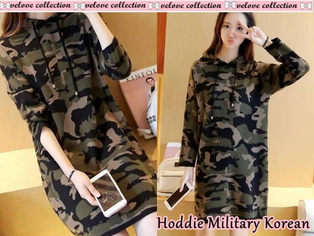 Bisa COD Hoodie Military Korean