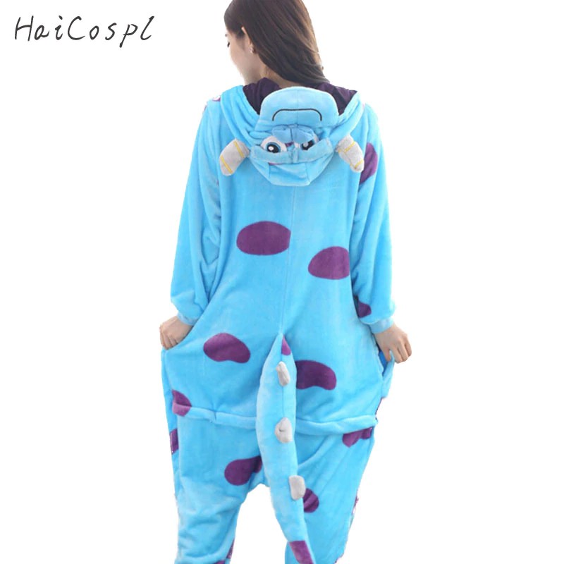 Rakasa Sullivan Piyama Wanita Hewan Onesie Kigurumi Anime Cosplay Kostum Dewasa Flanel Maskot Set