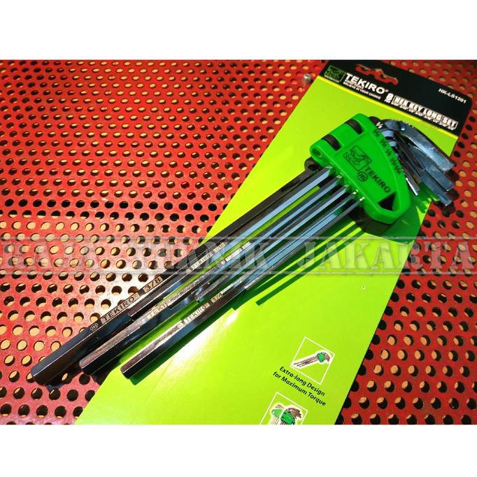 Kunci L Set Inc / Inci Panjang Tekiro 8 Pcs Hex Key Long