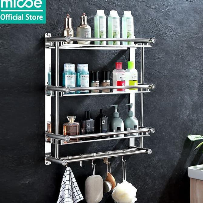 BEST SELLER Micoe Rak kamar mandi rak handuk rak dinding stainless steel ZD389