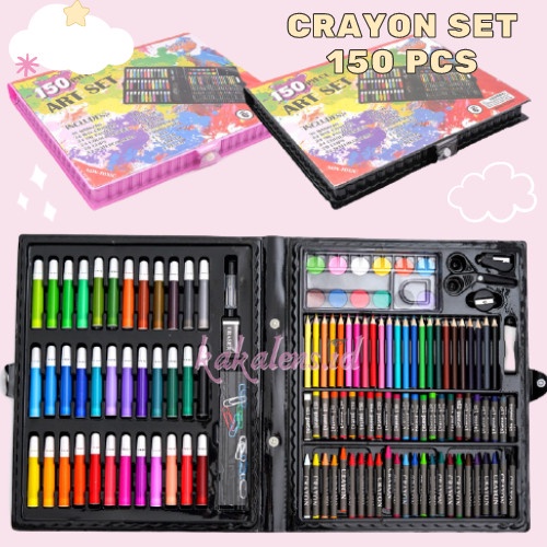 

Crayon 150 PCS Set Alat Gambar Alat Tulis & Lukis Menggambar Melukis - Blue