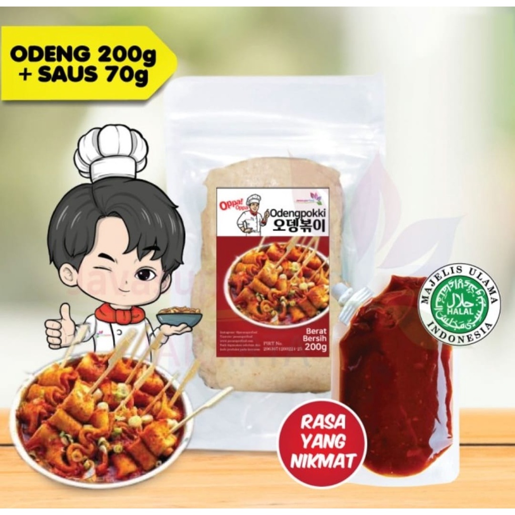 Oden Odeng Eomuk Korean Fish Cake 200g + Saus Tokpoki 70g Halal