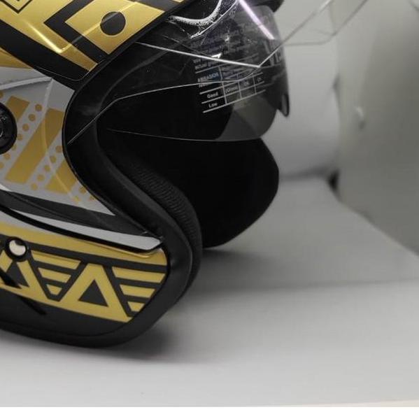 ● Helm Double Visor Black Phanter Marvel Avengers - setara helm half face KYT INK GM NHK Original ➭