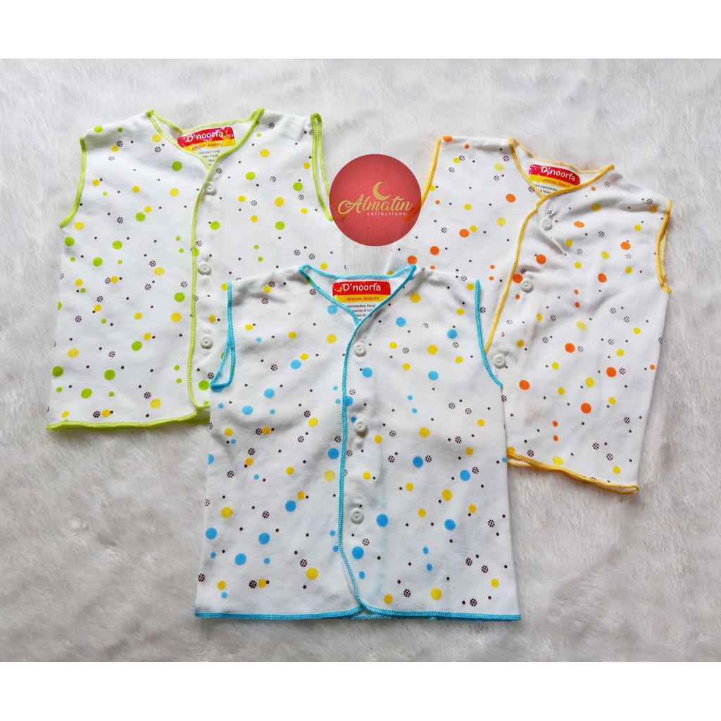 Pakaian Bayi | Baju Bayi Motif Polkadot 3 PCS / Baju Bayi Atasan Kutung 3 PCS / Baju Kutung Newborn