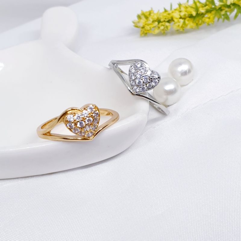 Cincin love NEW fashion permata zircon ♡JC-3♡