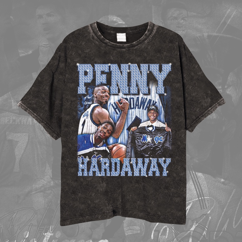 NBA Legend Penny Hardaway T-shirt/Kaos Basket Ball Vintage Washing Penny Hardaway  Unisex