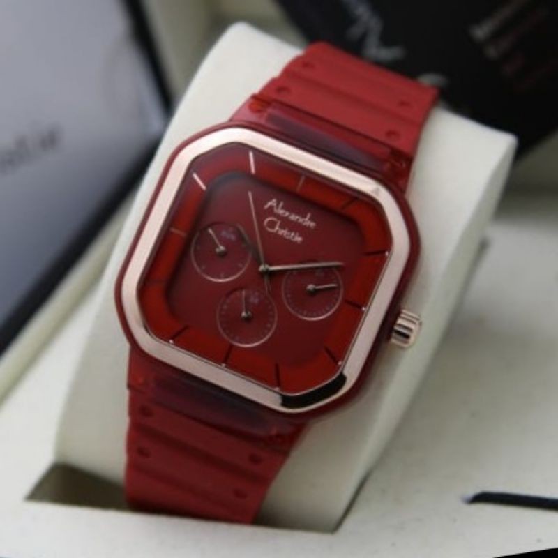 JAM TANGAN WANITA ALEXANDRE CHRISTIE AC 2811 MERAH ROSEGOLD ORIGINAL