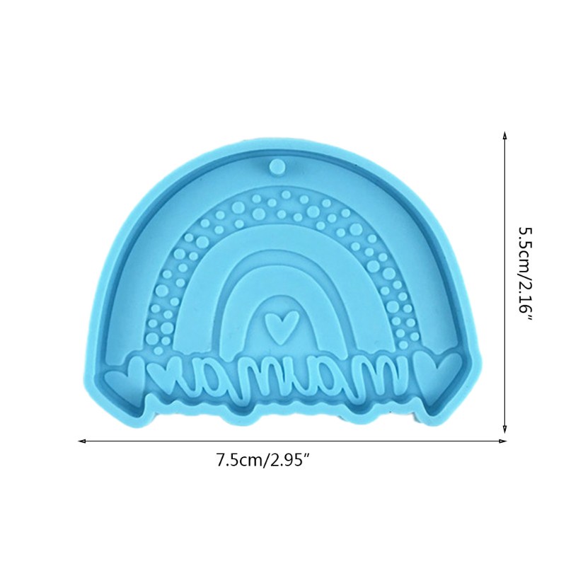 Glitter Rainbow Mom Keychain Epoxy Resin Mold DIY Crafts Jewelry Necklace Casting Mold Hanging Pendant Silicone Mould