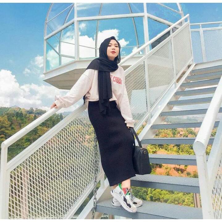 GFS RJT GRACILA SPAN KNITTED KNIT MAXI SKIRT ORIGINAL RAJUT