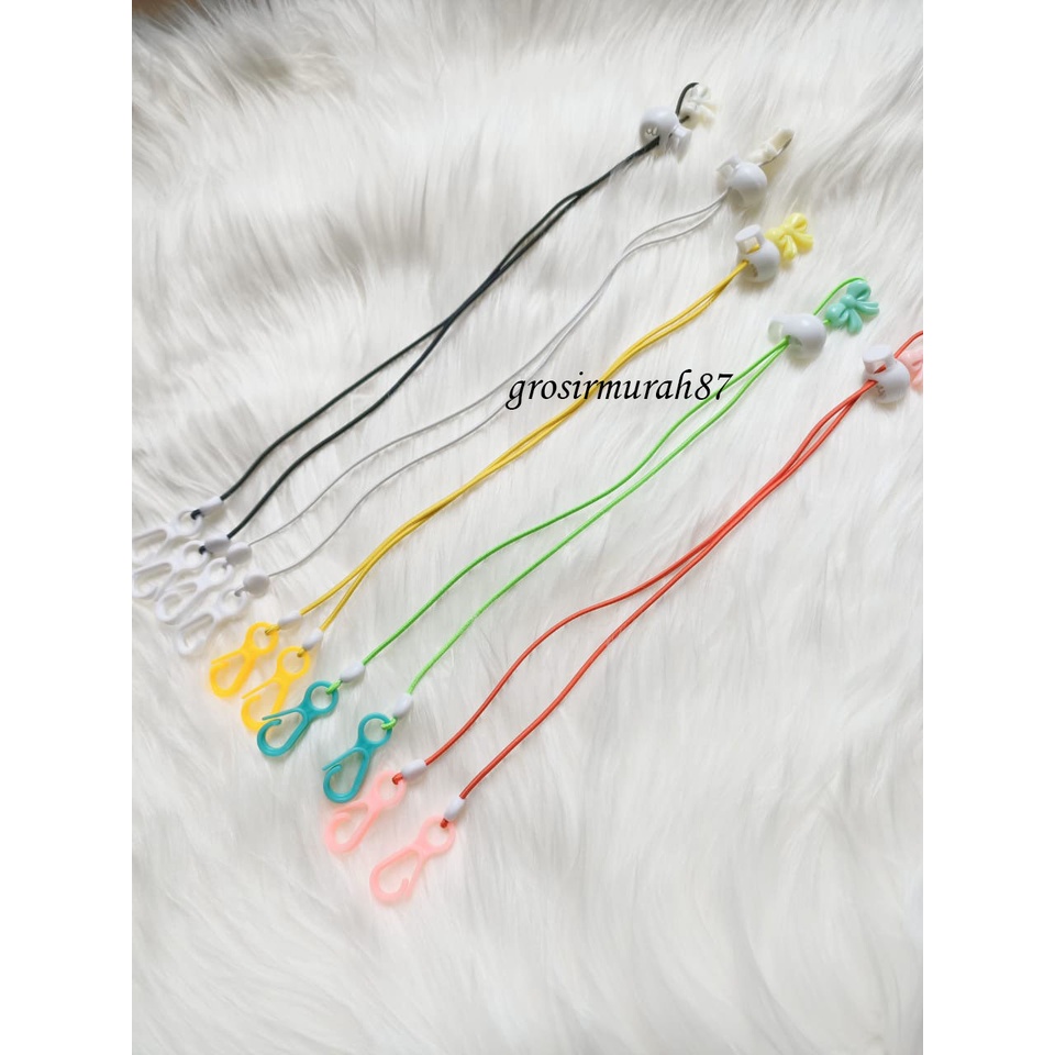 Kalung Tali masker 2 in 1 / Strap mask rantai korea / konektor masker hijab elastis ready stok banyak warna