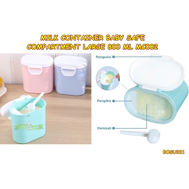 BOSU221 MILK CONTAINER BABY SAFE COMPARTMENT LARGE 800 ML MC002