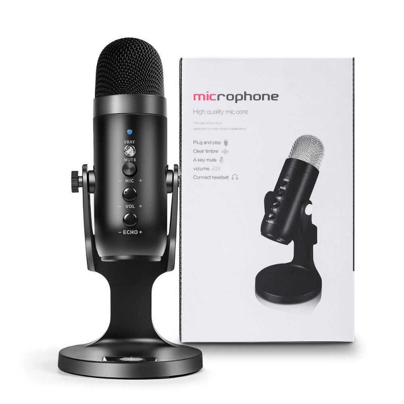 Microphone Condenser USB Mikrofon Kondensor Stand - JD-900 Recording Gaming