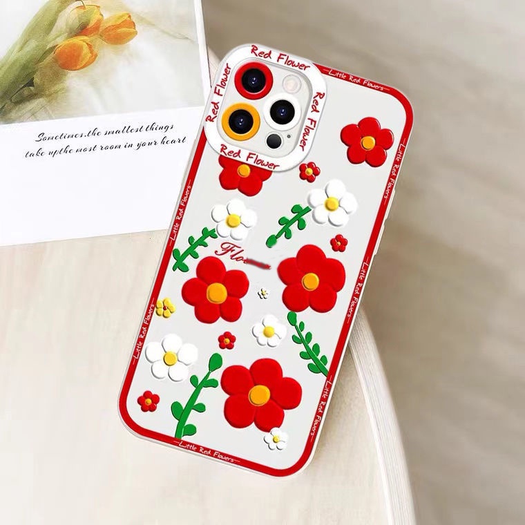 Soft Case Silikon TPU Transparan Motif Bunga Untuk Iphone 14 13 12 Mini 11 10 Pro XS Max X XR 8 7 6 6S Plus SE 2020