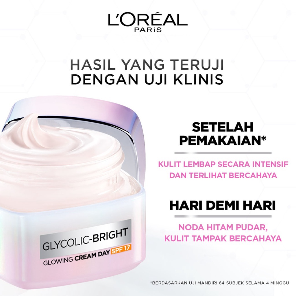 ❤ BELIA ❤ LOREAL PARIS Glycolic Bright Glowing Series | Instant Serum | Daily Cleanser Foam | Cream Day SPF 17 | Night | Mask Sheet | Acid | L'Oreal | BPOM