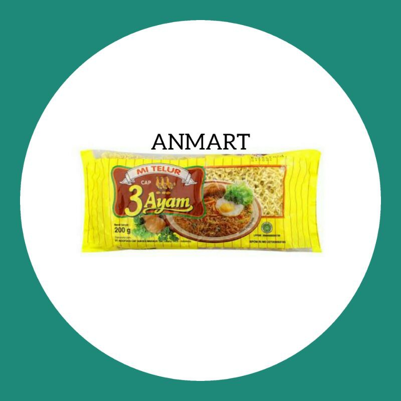 

ANMART | 200gr Mie Telur Cap 3 Ayam | Sayur Online | Mie Instant | Ayam Segar | Buah Segar