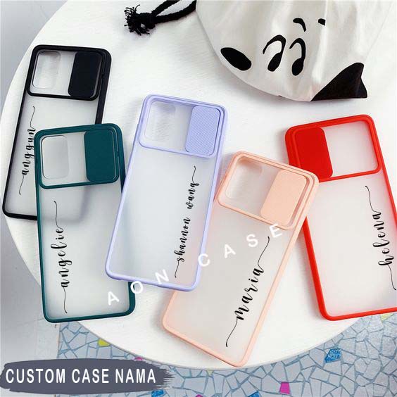 [Custom Case Nama Anda ]SoftCase Slide Camera Protector For Oppo/Vivo/Samsung Case Hp A15 A16 A54 A5