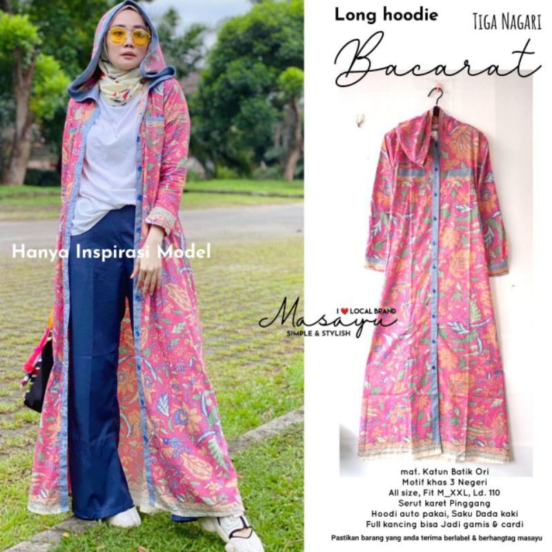 outer batik murah solo long hoodie baracat batik tuman solo