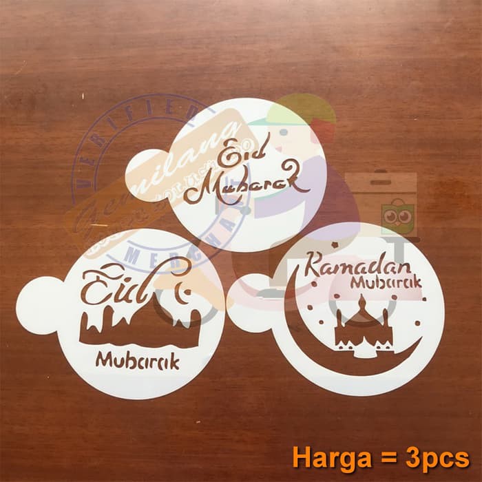 ALTPS 3pcs Cetakan Busa Foam Kopi Coffee Latte Art Cappucino Ramadhan