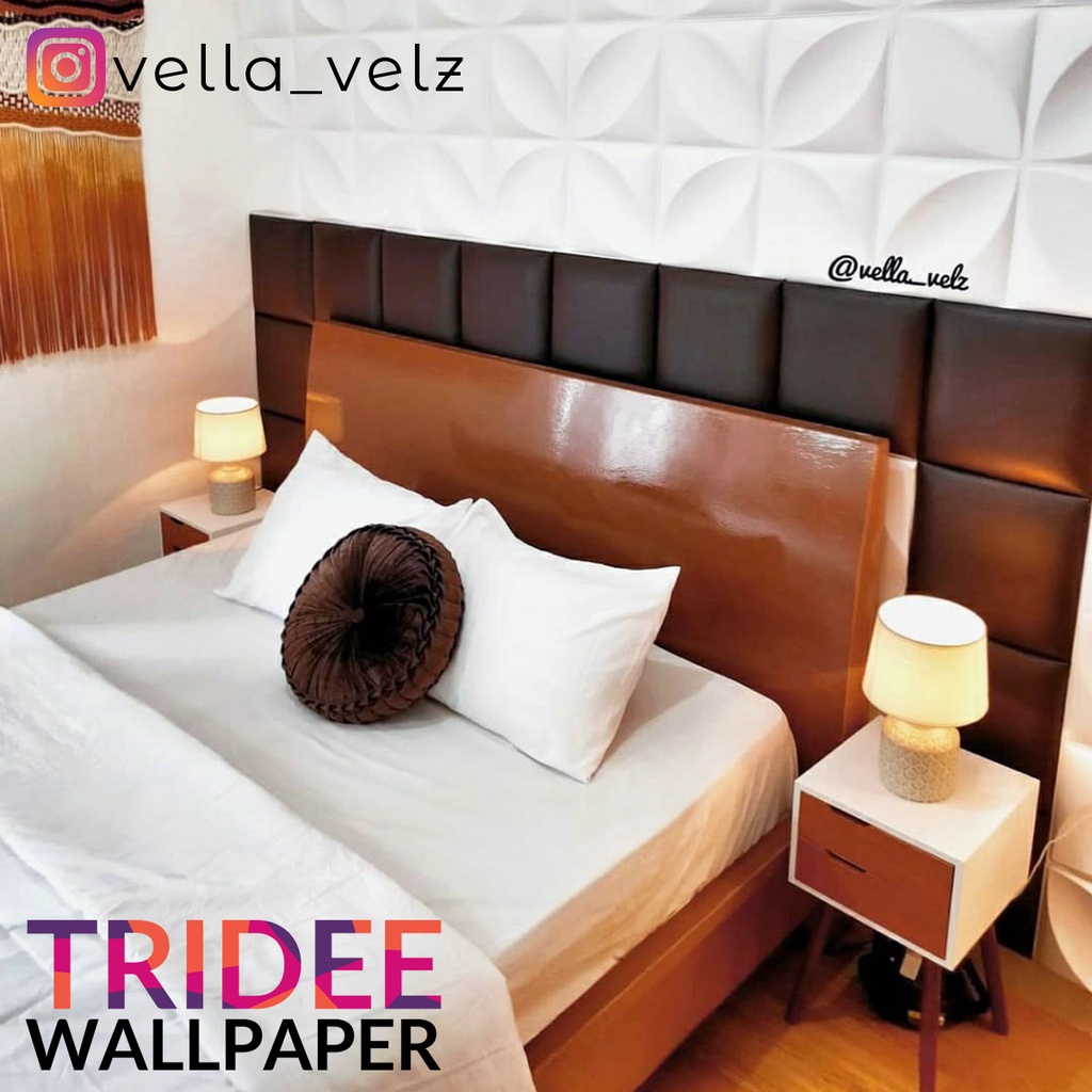 Leather Headboard Wallpanel Sticker | Panel Kulit Kasur Stiker Dinding | TRIDEE WALLPAPER