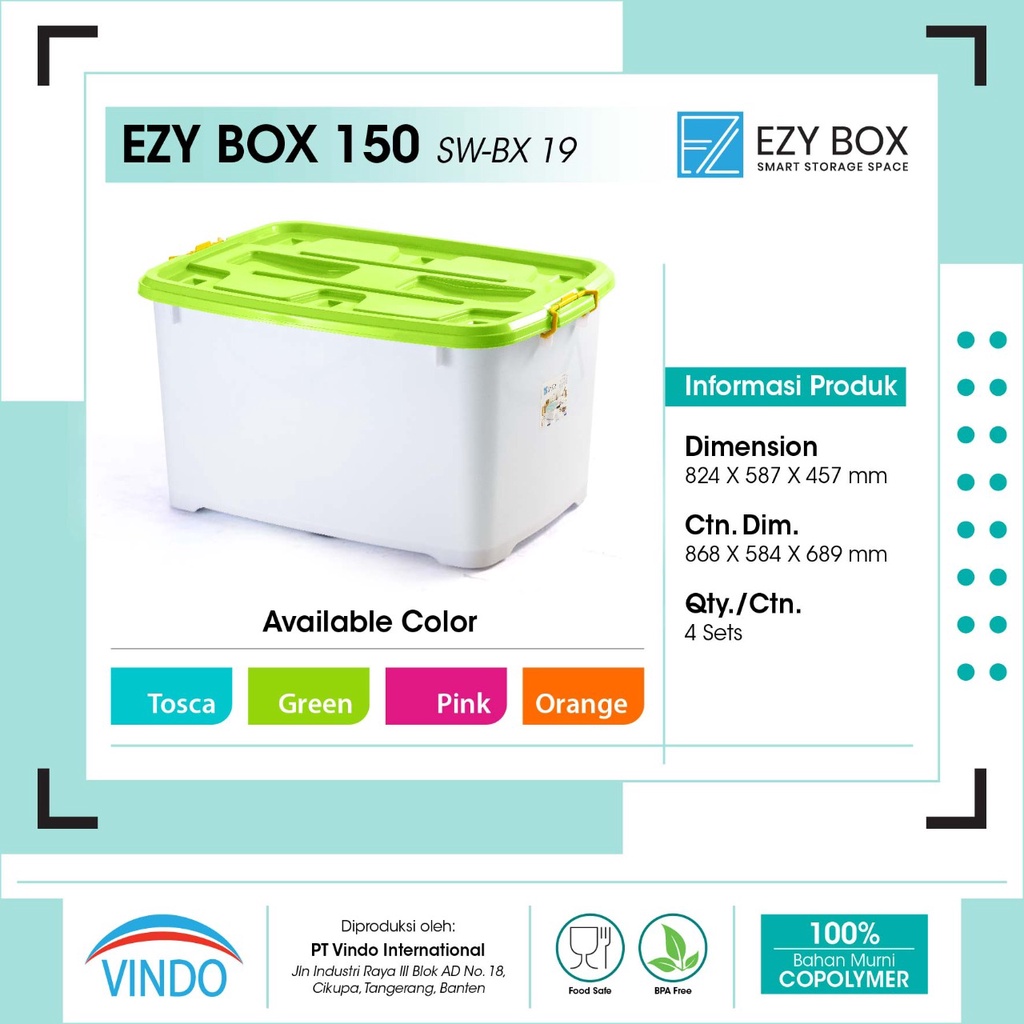 BIGGY EZY Box container 150 L Multifunction Storage Box [Kotak Penyimpanan Multifungsi]