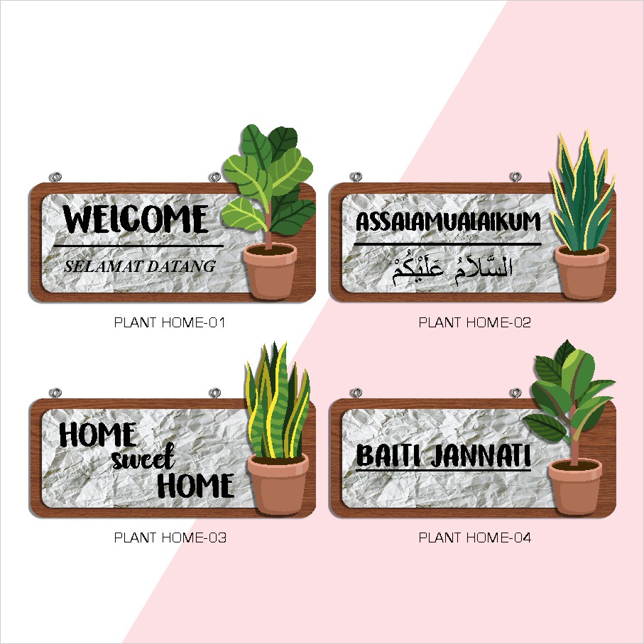 Jual Hiasan Pajangan Dekorasi Dinding Wall Decor Plant Home Sweet Home Welcome X Cm Shopee