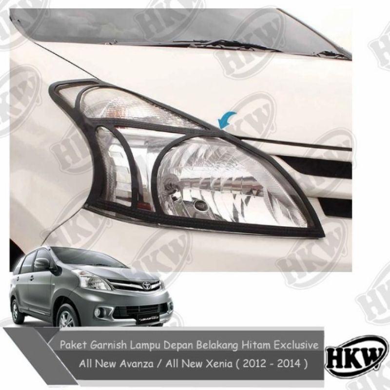 Paket Garnish Lampu Depan Belakang Hitam Exclusive All New Avanza