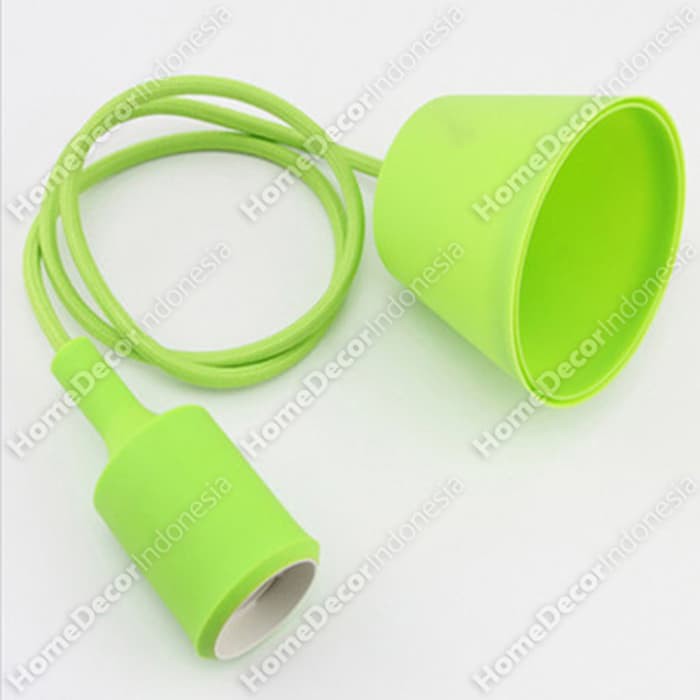 Kabel Fitting Gantung Lampu Bohlam Edison Silikon Karet Warna Hijau