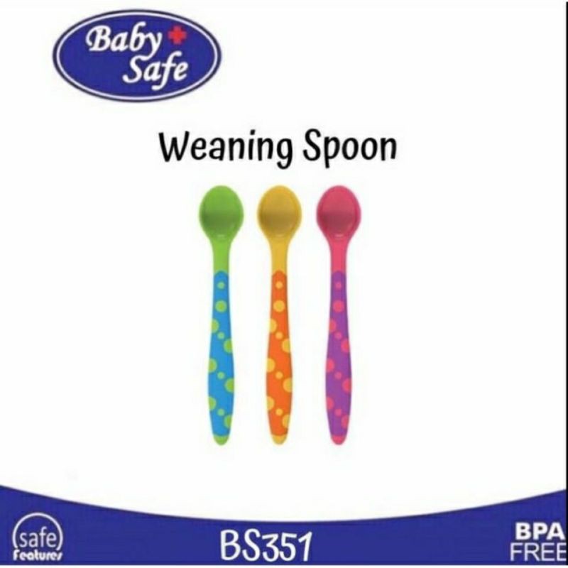 Baby Safe Weaning Spoon 3pcs BS351 / Sendok Makan