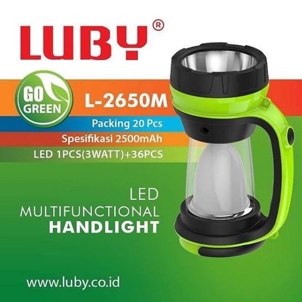 Senter Luby L-2650 M Lampu Emergency 3 watt Cas Ulang