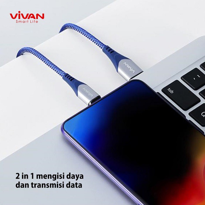 Kabel Data iPhone VIVAN MGL100 2.4A Super Strong Magnetic Quick Charge-  Garansi Resmi 1 Tahun