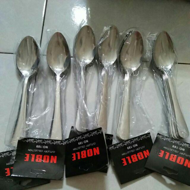 Sendok Garpu Makan Polos Stainless Steel - Bulat / 1 Lusin