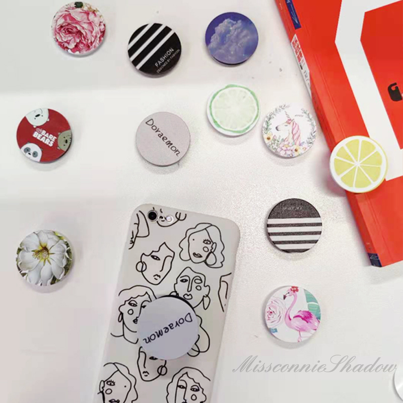 Stand Holder Popsocket Motif Kartun Bunga Lavender Lemon Untuk Iphone Oppo Samsung Xiaomi Vivo